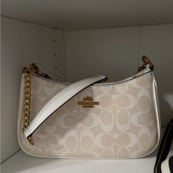 Coach Handbags - Coach Cream and Gold Shoulder Bag